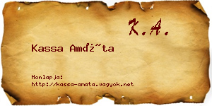 Kassa Amáta névjegykártya
